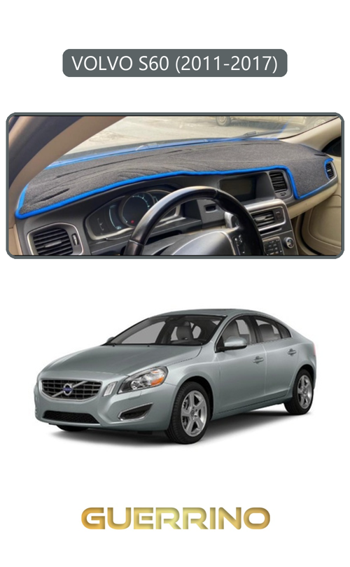 Volvo S60 (2011-2017)Torpido Koruma Halısı Gri Kenar