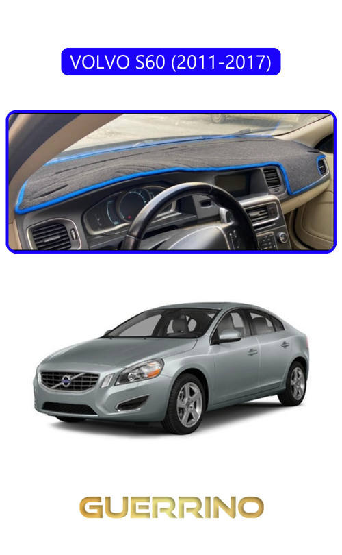 Volvo S60 (2011-2017)Torpido Koruma Halısı Mavi Kenar