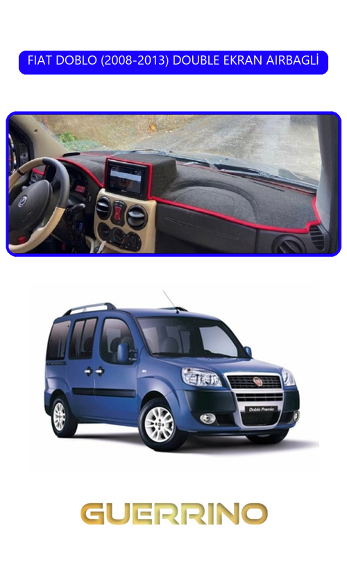 Fıat Doblo 2008-2013 Double Ekrantorpido Koruma Halısı Mavi Kenar