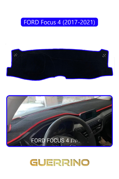 Ford Focus 4 (2017-2021)Torpido Koruma Halısı Mavi Kenar