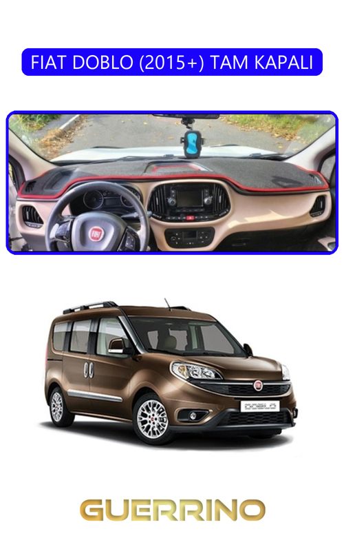 Fıat Doblo 2015+ Tam Kapalıtorpido Koruma Halısı Mavi Kenar
