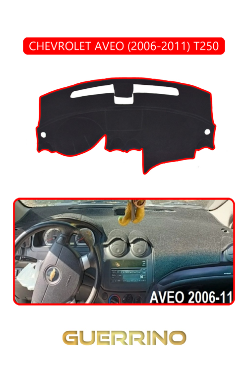 Chevrolet Aveo 2006-2011 T250Torpido Koruma Halısı Kırmızı Kenar
