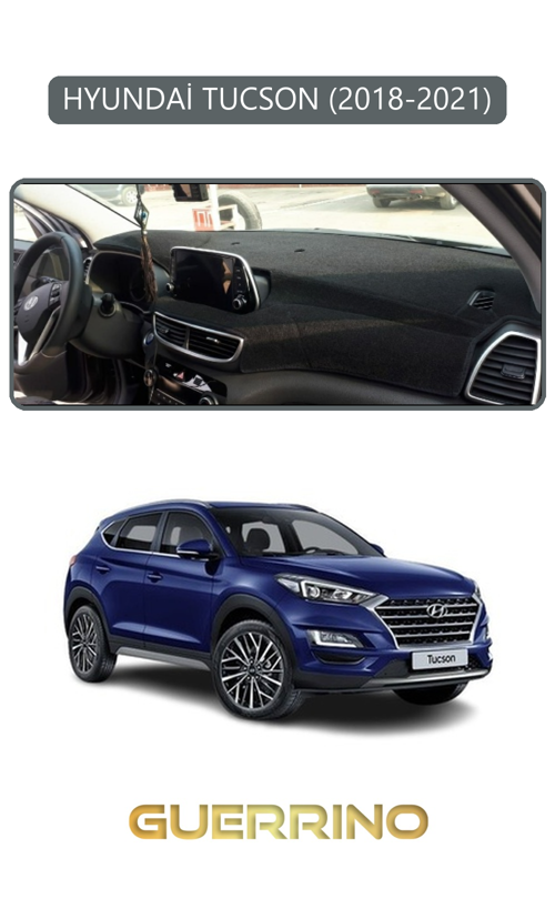 Hyundai Tucson 2018-2021Torpido Koruma Halısı Gri Kenar