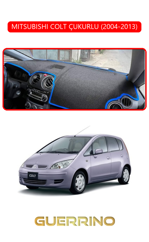 Mıtsubıshı Colt Çukurlu 2004-2013Torpido Koruma Halısı Kırmızı Kenar