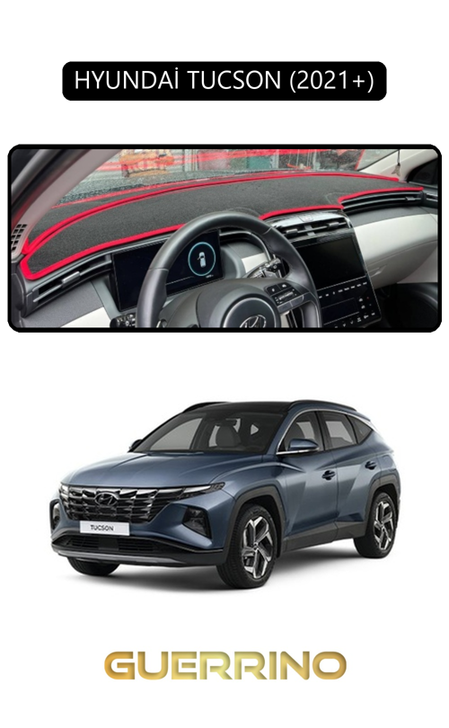 Hyundai Tucson 2021+Torpido Koruma Halısı Siyah Kenar