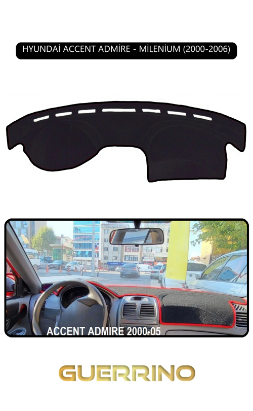 Hyundai Accent Admire/Milenium 2000-2006Torpido Koruma Halısı Siyah Kenar