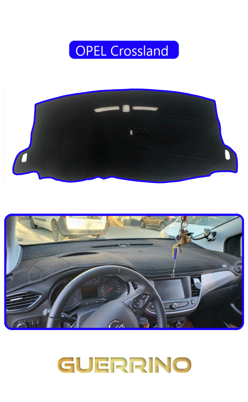 Opel Crossland Torpido Koruma Halısı Mavi Kenar