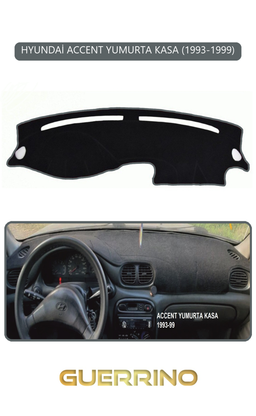 Hyundai Accent Yumurta Kasa 1993-1999Torpido Koruma Halısı Gri Kenar