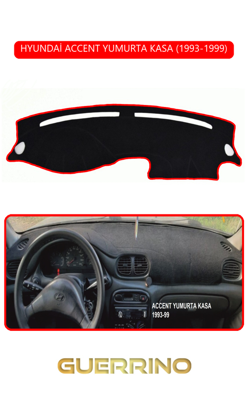 Hyundai Accent Yumurta Kasa 1993-1999Torpido Koruma Halısı Kırmızı Kenar
