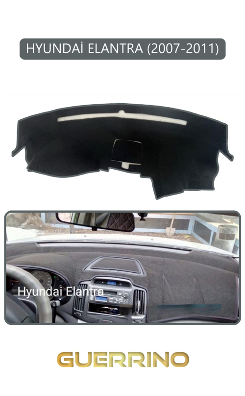 Hyundai Elantra 2007-2011Torpido Koruma Halısı Gri Kenar