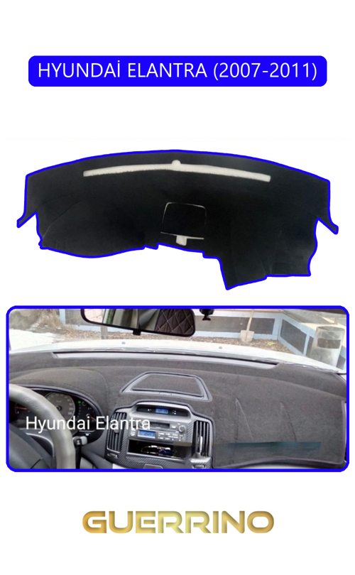 Hyundai Elantra 2007-2011Torpido Koruma Halısı Mavi Kenar