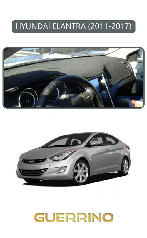 Hyundai Elantra 2011-2017Torpido Koruma Halısı Gri Kenar