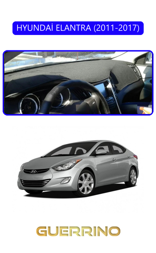 Hyundai Elantra 2011-2017Torpido Koruma Halısı Mavi Kenar