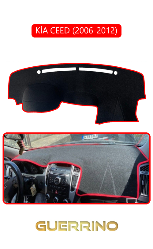 Kia Ceed 2006-2012Torpido Koruma Halısı Kırmızı Kenar