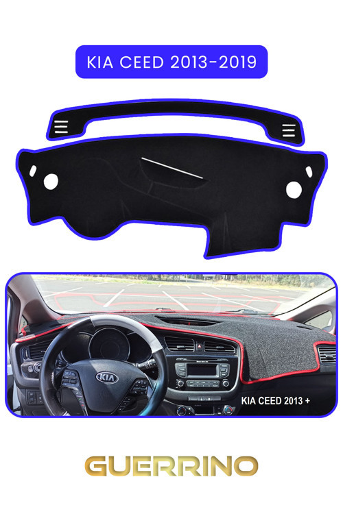 Kia Ceed 2013-2019Torpido Koruma Halısı Mavi Kenar