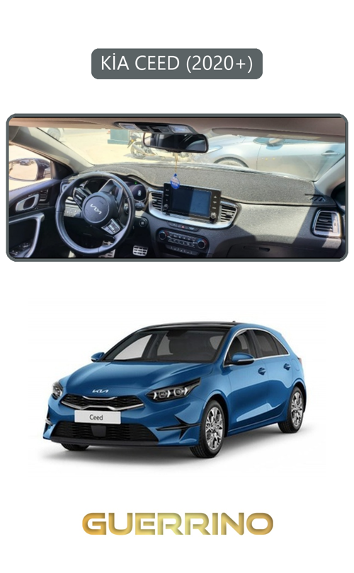 Kia Ceed 2020+Torpido Koruma Halısı Gri Kenar