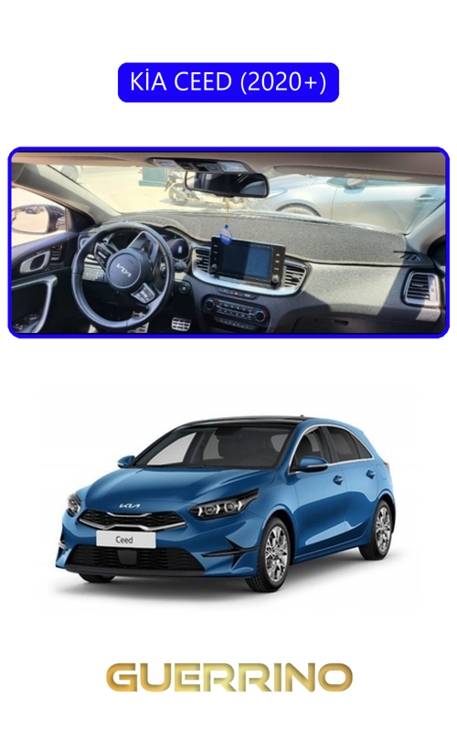 Kia Ceed 2020+Torpido Koruma Halısı Mavi Kenar