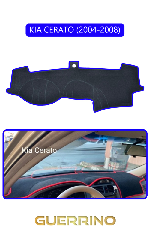 Kia Cerato 2004-2008Torpido Koruma Halısı Mavi Kenar