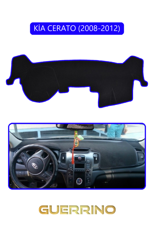 Kia Cerato 2008-2012Torpido Koruma Halısı Mavi Kenar