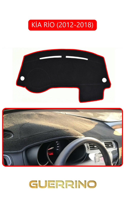 Kia Rio 2012-2018Torpido Koruma Halısı Kırmızı Kenar