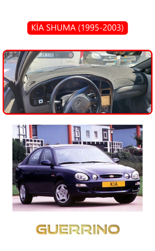 Kia Shuma 1995-2003Torpido Koruma Halısı Kırmızı Kenar
