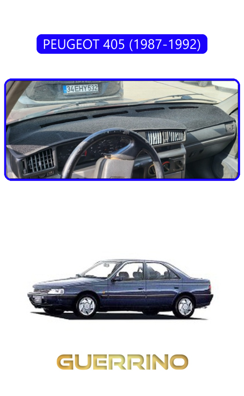 Peugeot 405 (1987-1992) ;Torpido Koruma Halısı Mavi Kenar