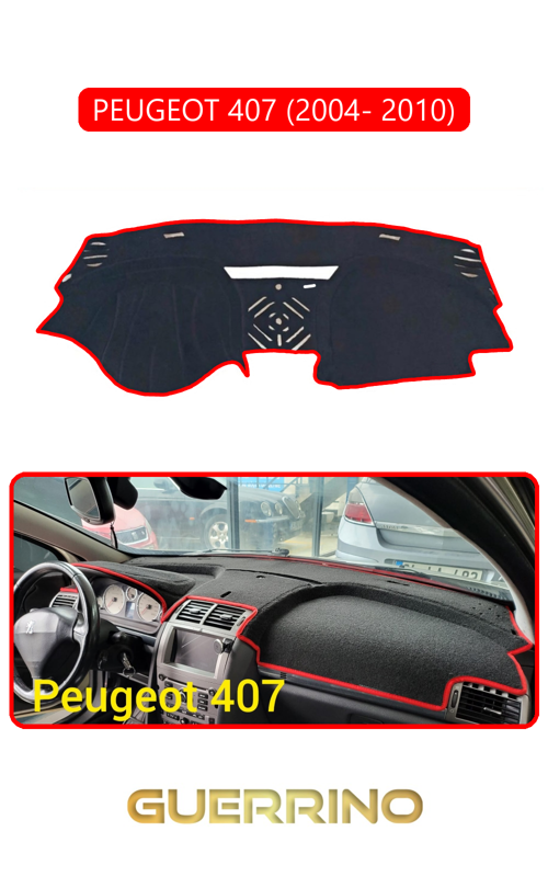 Peugeot 407 (2004- 2010)Torpido Koruma Halısı Kırmızı Kenar