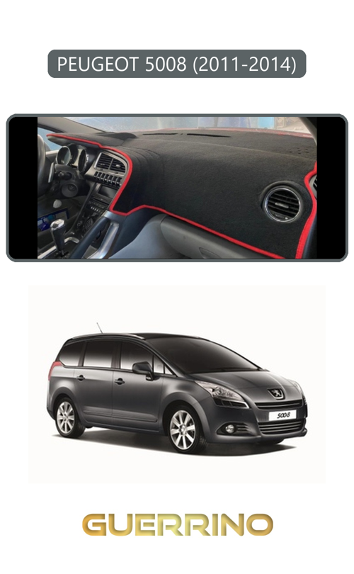 Peugeot 5008 (2011-2014)Torpido Koruma Halısı Gri Kenar