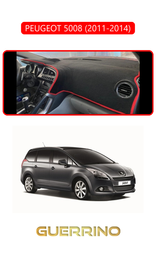 Peugeot 5008 (2011-2014)Torpido Koruma Halısı Kırmızı Kenar