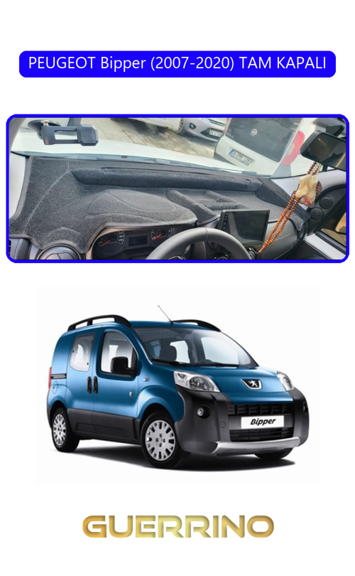 Peugeot Bipper (2007-2020) Tam Kapalıtorpido Koruma Halısı Mavi Kenar