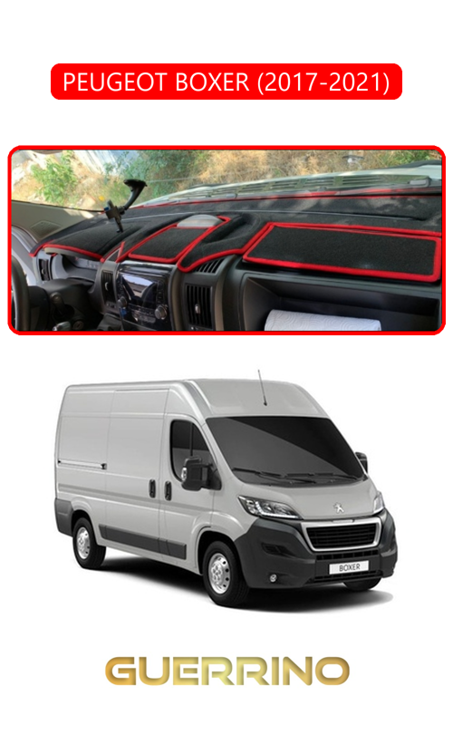 Peugeot Boxer 2017 - 2021Torpido Koruma Halısı Kırmızı Kenar