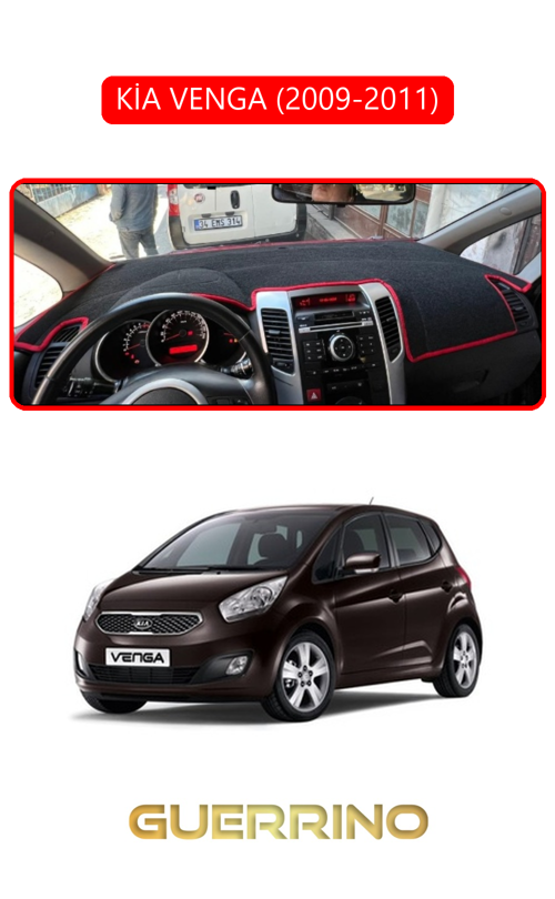 Kia Venga 2009-2011Torpido Koruma Halısı Kırmızı Kenar