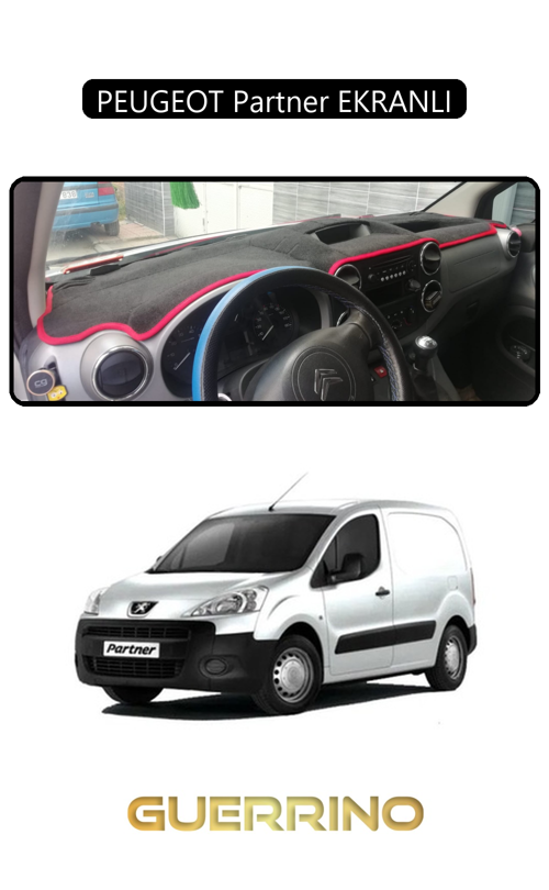 Peugeot Partner Ekranlıtorpido Koruma Halısı Siyah Kenar