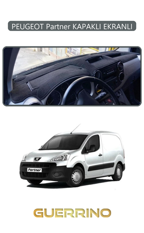 Peugeot Partner Kapaklı Ekranlıtorpido Koruma Halısı Gri Kenar