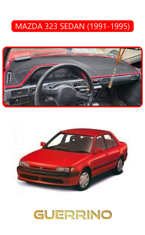 Mazda 323 Sedan 1991-1995Torpido Koruma Halısı Kırmızı Kenar