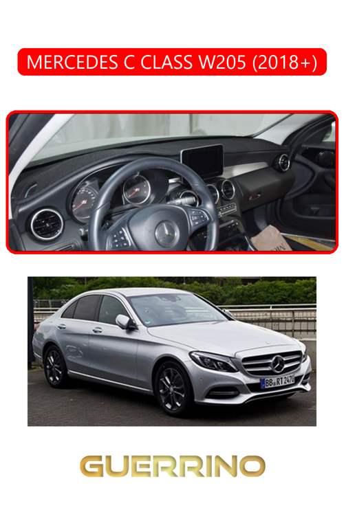 Mercedes C Class W205 2018+Torpido Koruma Halısı Kırmızı Kenar