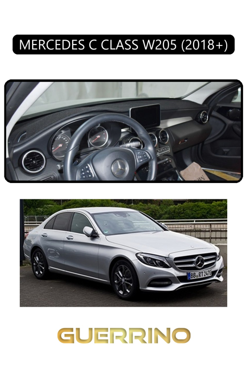 Mercedes C Class W205 2018+Torpido Koruma Halısı Siyah Kenar