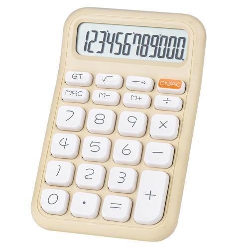 KREM RENK BEYAZ TUŞ 12 HANELİ HESAP MAKİNESİ (2818)