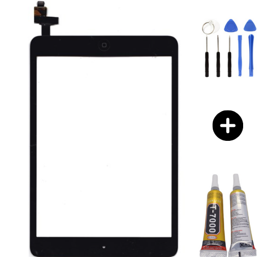 iPad Mini A1432-A1454-A1455 Uyumlu Home Tuşlu Dokunmatik Siyah + Montaj Seti