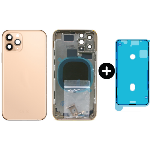  iPhone 11 Pro Uyumlu Boş Kasa Gold + Sıvı Ve Toz Bandı       