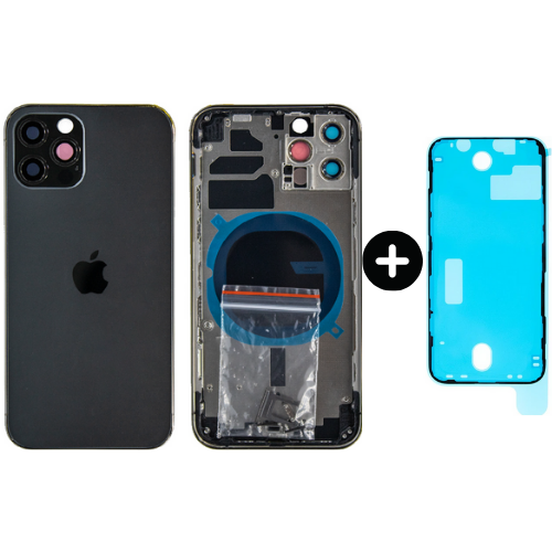  iPhone 12 Pro Uyumlu Boş Kasa Siyah + Sıvı Ve Toz Bandı