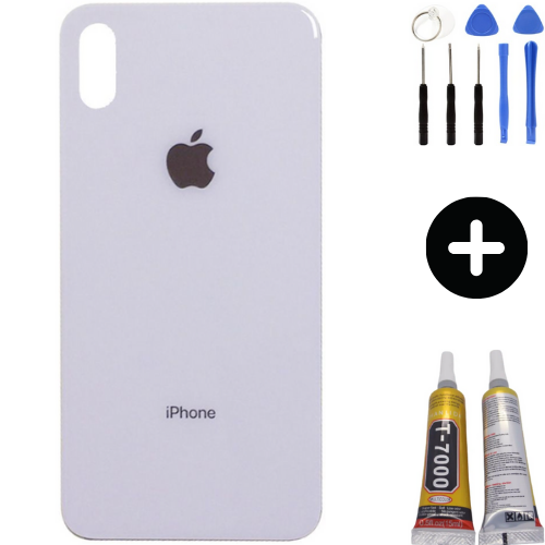 iPhone X Uyumlu Arka Pil Batarya Kapak Beyaz + Montaj Seti