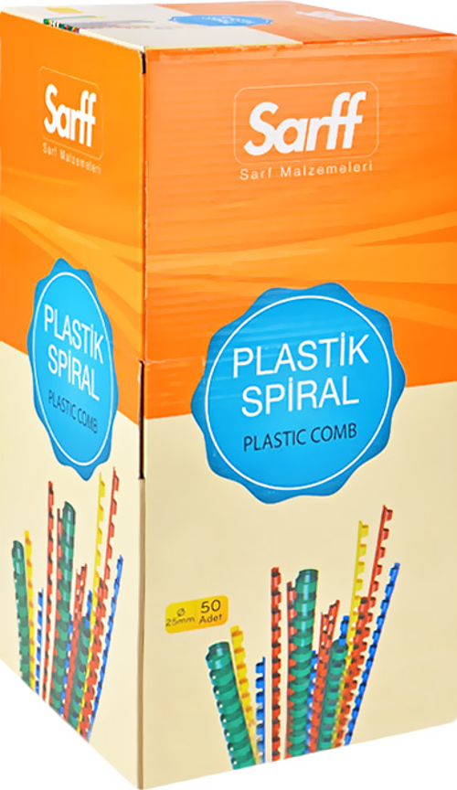 25mm.MAVİ DELUX Plastik Spiral 50  Adet