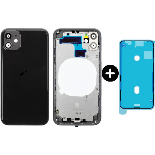  iPhone 11 Uyumlu Boş Kasa Siyah + Sıvı Ve Toz Bandı