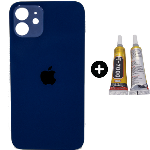  iPhone 12 Uyumlu Arka Pil Batarya Kapak Mavi + B7000