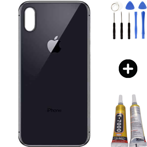 iPhone XS Max Uyumlu Arka Pil Batarya Kapak Siyah + Montaj Seti
