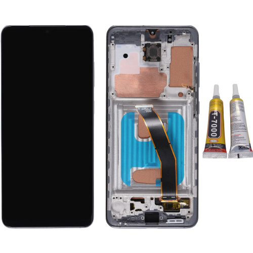 TE Samsung S20 G981 Uyumlu Çıtalı OLED Lcd Ekran Siyah + B7000