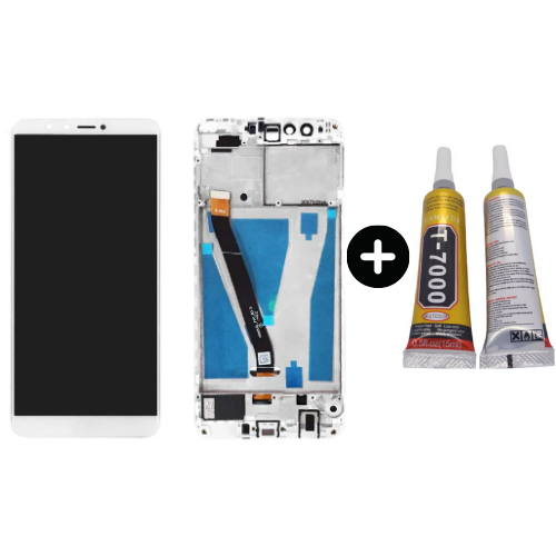 TE Huawei Y9 2018 Uyumlu Çıtalı Lcd Ekran Dokunmatik Beyaz+ B7000