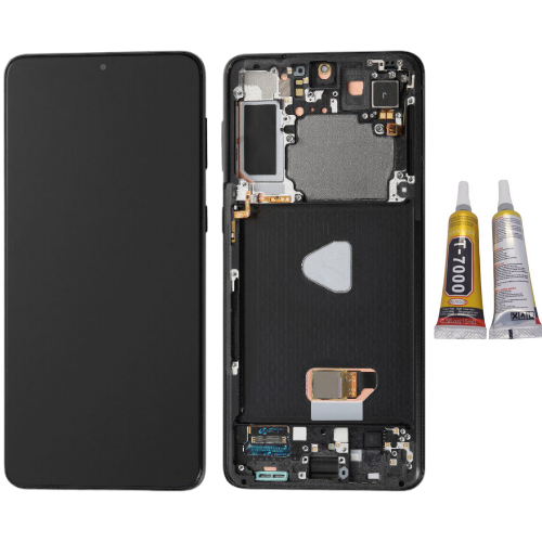 TE Samsung S21 Plus 5G G996 Uyumlu Çıtalı Lcd Ekran Servis Siyah 