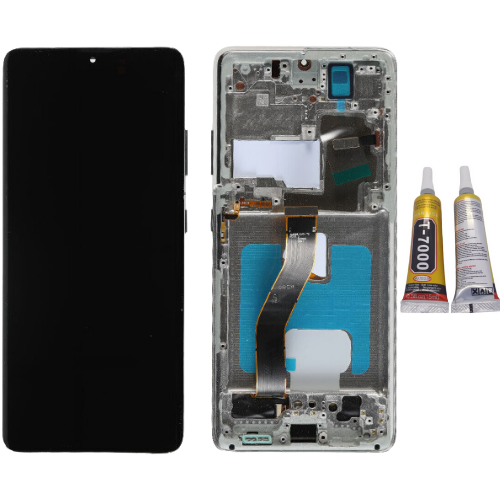 TE Samsung S21 Ultra 5G G998 Uyumlu Çıtalı A Kalite Lcd Ekran Beyaz